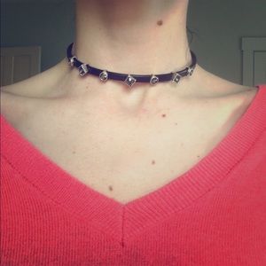 Black and silver choker